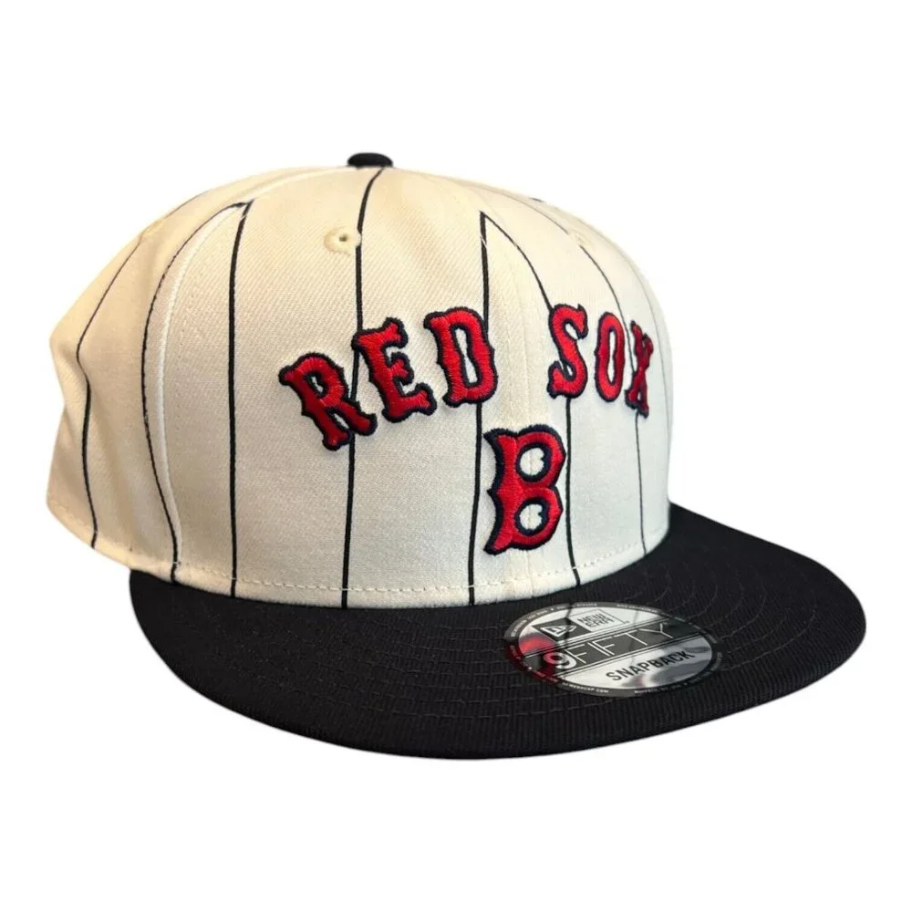 New Era Boston Red Sox Throwback Pinstripe 9FIFTY Snapback Hat Cap - Picture 3 of 8